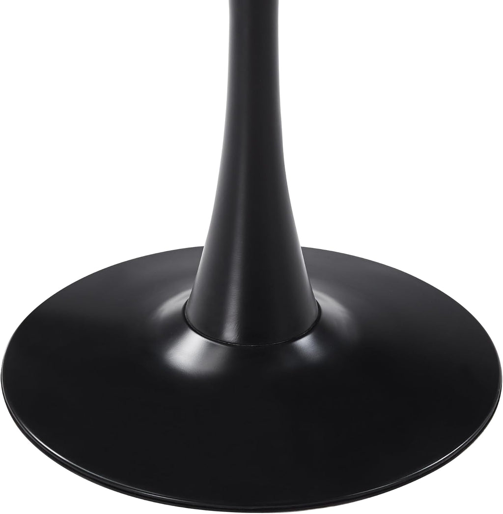 LeisureMod Bristol Collection 35" Round Bar Height Table, Modern MDF Top Pub with Black Pedestal Base, Bistro Cocktail Table for Kitchen, Dining Room, Cafe, Restaurant & Home Bar, Black