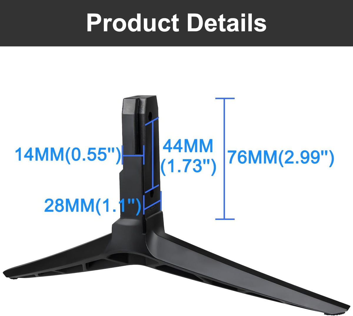 TV Stand Legs for Vizio D50X-G9/V505-G9/V505-H9/M506X-H9 (Black) | Easy VESA Tabletop Mount, Anti-Wobble Design, Includes All Screws