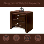 Espresso Finish Nightstand, Modern Traditional Style 1pc Nightstand of 2 Drawers,for Small Spaces