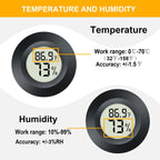 4 Pack Hygrometer Thermometer Digital Humidity Meter Indoor/Outdoor Humidity Monitor Reptile Thermo-Hygrometer for Greenhouse Humidors Terrarium Jars, Fahrenheit (℉) /Celsius(℃) (4)