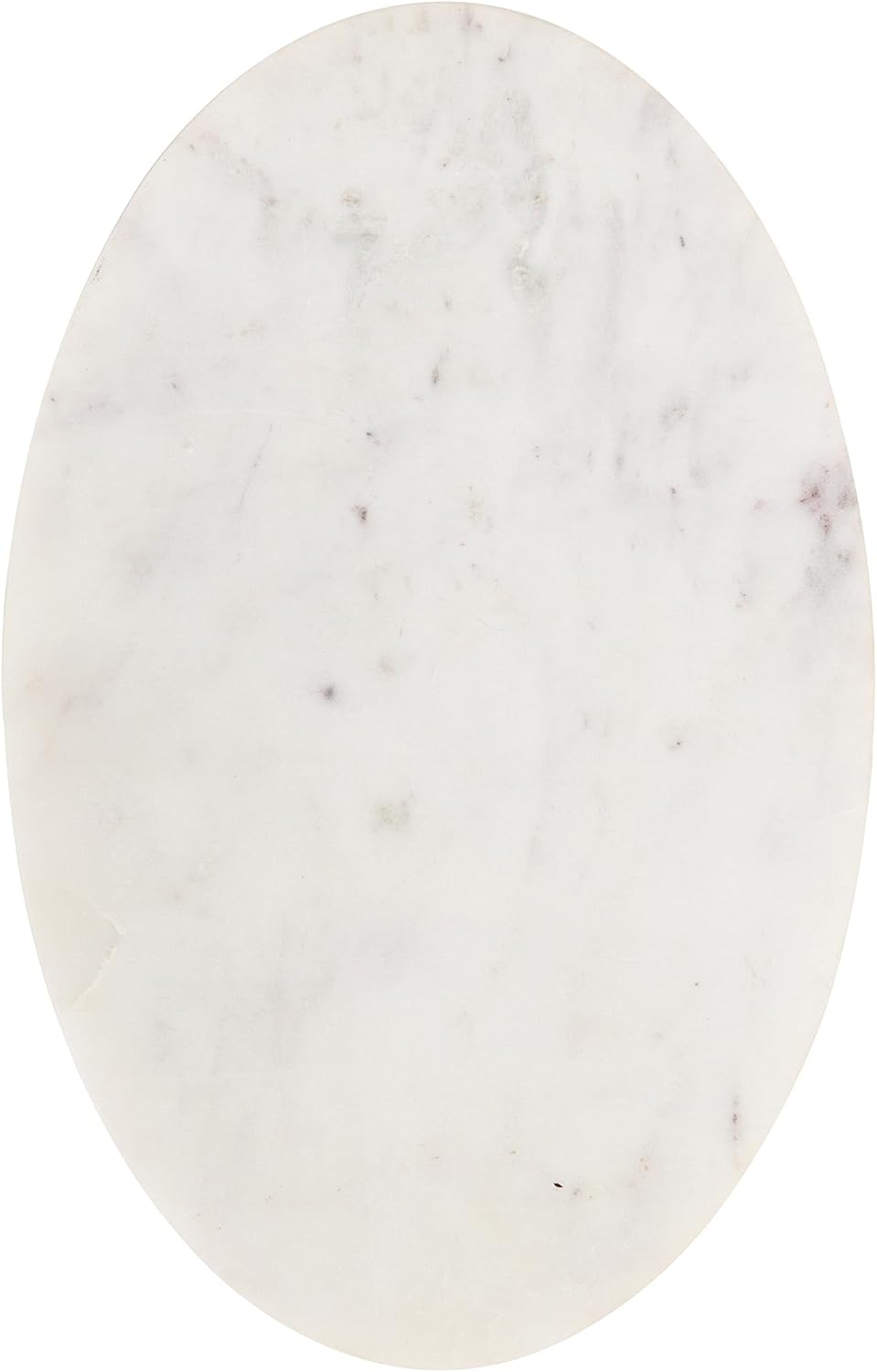 Kate and Laurel Natalli Modern Glam Oval C-Table, 14 x 9 x 28, White Marble and Gray Gunmetal, Elegant C-Shaped Side Table with Marble Tabletop and Space Saving Design