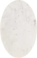 Kate and Laurel Natalli Modern Glam Oval C-Table, 14 x 9 x 28, White Marble and Gray Gunmetal, Elegant C-Shaped Side Table with Marble Tabletop and Space Saving Design