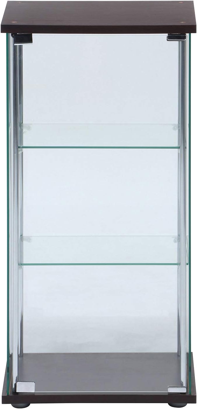 Fuji Boeki 96049 Collection Case, Figure Case, 3 Tiers, Width 16.7 x Depth 14.4 x Height 33.9 inches (42.5 x 36.5 x 86 cm), Brown, Tempered Glass, Full Glass,