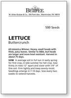 Burpee Buttercrunch Lettuce Seeds 500 seeds