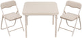 GAOMON Boys and Girls Folding Table and Chairs Set of 3, Portable Table and Chair with Pu Soft Cushion, No Installation Required, Suitable for Eating, Reading and Playing