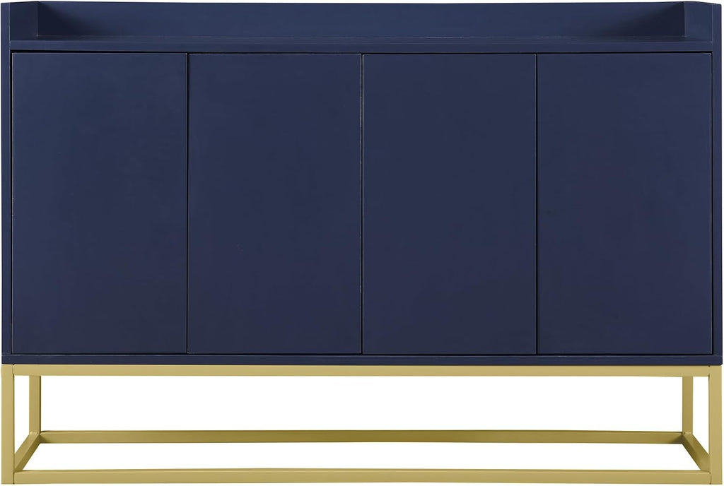 LUMISOL Sideboard Buffet Cabinet with Storage, Modern Storage Cabinet with 4 Doors and Metal Base, Accent Console Table with Adjustable Shelves for Kitchen, Dining Room, Entryway, Navy Blue