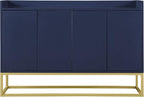 LUMISOL Sideboard Buffet Cabinet with Storage, Modern Storage Cabinet with 4 Doors and Metal Base, Accent Console Table with Adjustable Shelves for Kitchen, Dining Room, Entryway, Navy Blue