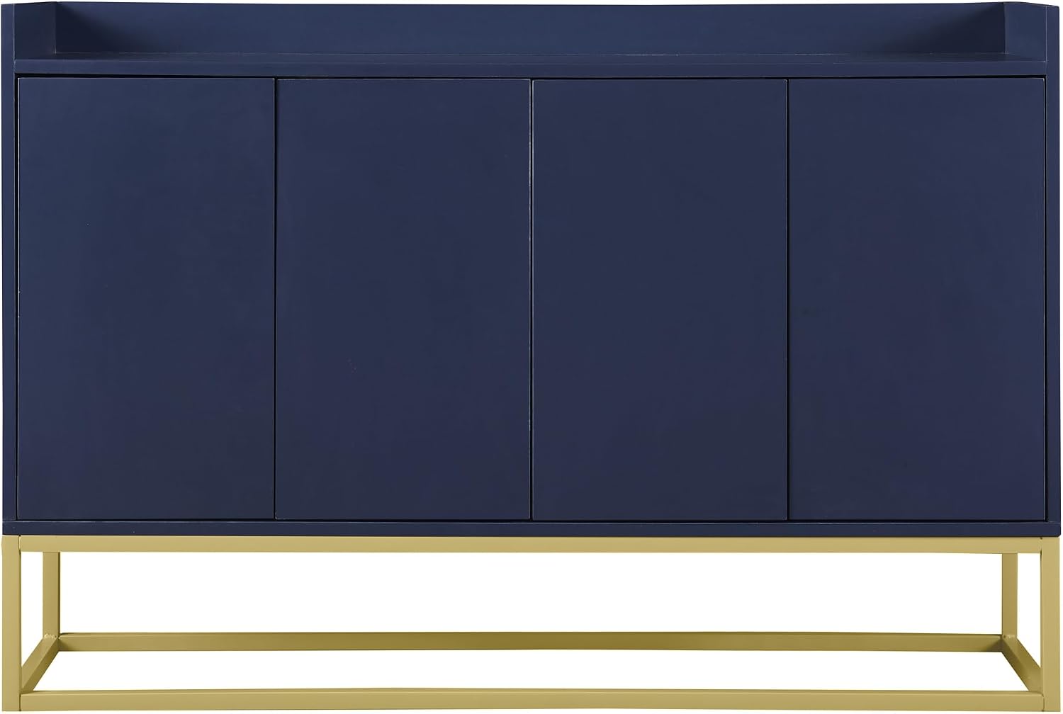LUMISOL Sideboard Buffet Cabinet with Storage, Modern Storage Cabinet with 4 Doors and Metal Base, Accent Console Table with Adjustable Shelves for Kitchen, Dining Room, Entryway, Navy Blue