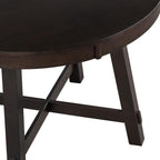 GDFStudio 42"-58" Farmhouse Extendable Dining Table for 4-6, Solid Wood Round Dining Table with 16" Leaf & X-Shaped Base, Rustic Kitchen & Dining Room Table, Space Saving, Espresso