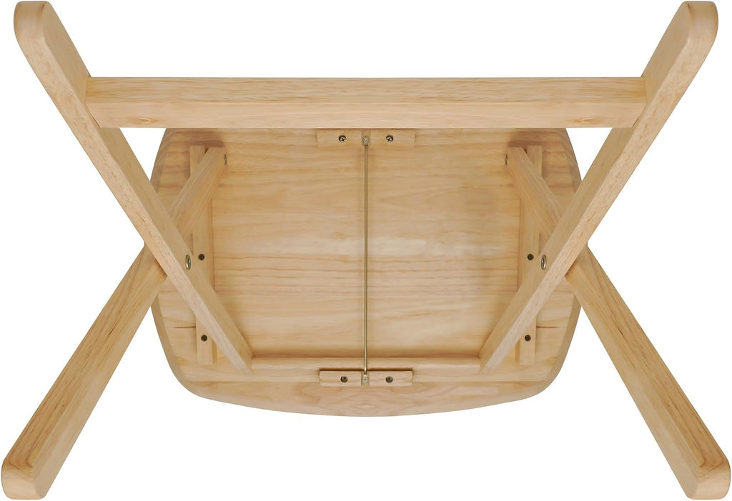 eHemco Hardwood Folding TV Tray Tables, 25.5 Inches, Set of 2 | Oversized, Natural, For Eating