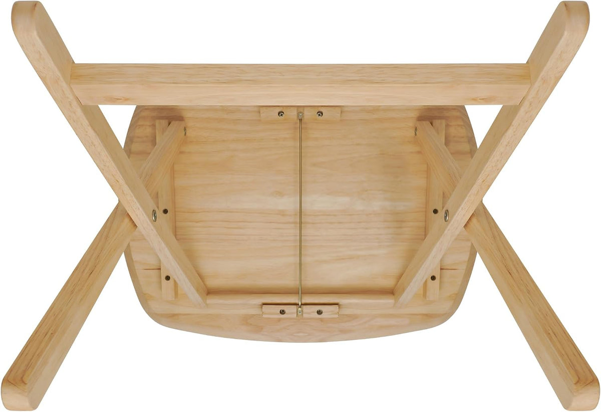 Oversized Hardwood Folding TV Tray Table, 25.5 Inches | Natural, For Dinner, For Eating