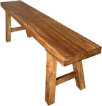 Wood Dining Bench Farmhouse Style Wooden Bench Indoor Kitchen Bench for Living Room Hallway Bedroom.(31.5x10.24x17.72in)