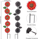 Garden Decor for Outside,3 Pack Sunflowers Metal Yard Art Decorative Garden Stakes,Metal Flowers Spring Garden Stakes Decor,Landscape,Patio(22.6 * 4.7IN)