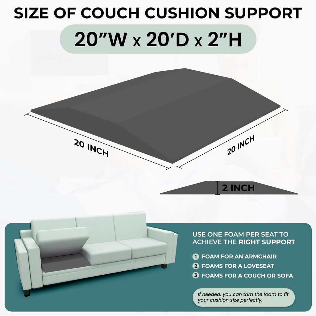 Sofa Couch Cushion Support, Black, Set of 3 | Sagging Sofas Repair