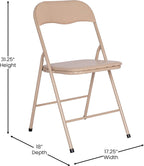 EMMA + OLIVER Tan Square Folding Card Table and Chairs Set for 4 Players | Lightweight, Easy Storage, Padded Top