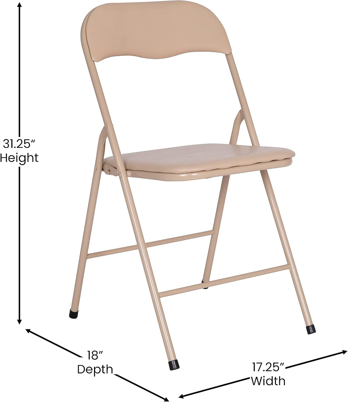 EMMA + OLIVER Tan Square Folding Card Table and Chairs Set for 4 Players | Lightweight, Easy Storage, Padded Top