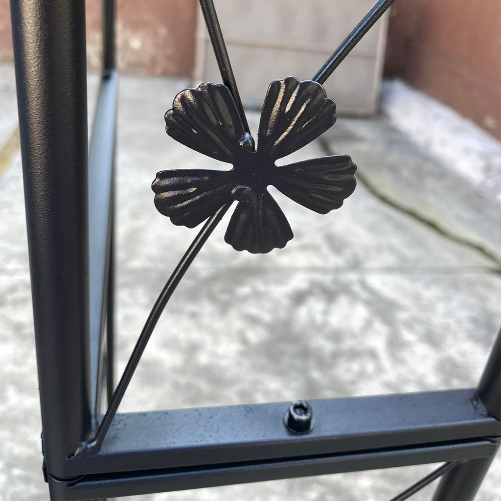 Metal Garden Arch, Garden Arch Trellis for Climbing Plants Outdoor, Garden Arbor for Weddings Party Events Decoration, 58" L X 19" W X 98.4" H, Black