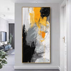 Wall Art Large Modern Abstract Artwork Black Yellow Canvas Painting for Living Room Bedroom Office Home Decor 20"x40" with Framed…