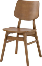 Alaterre Furniture Calais Dining – Mid Century Modern Set of 2 Dining Chairs – Solid Wood Chair Set with Minimalist Design for Dining Room or Kitchen (Warm Pecan Finish)