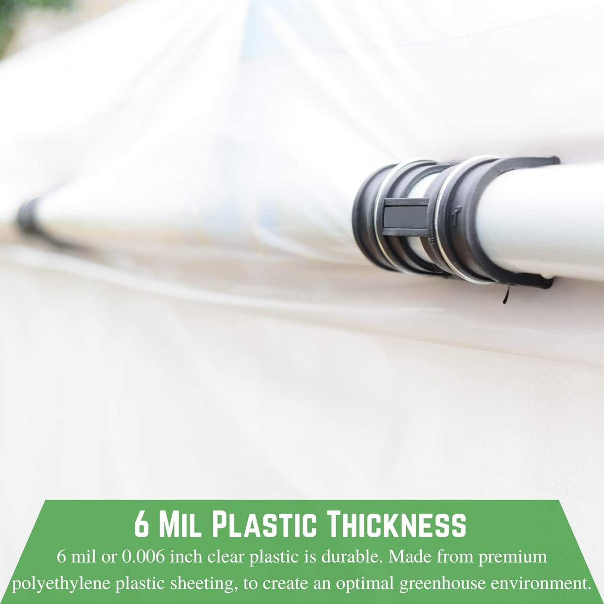 Farm Plastic Supply - Clear Greenhouse Plastic Sheeting - 6 mil - (12' x 25') - 4 Year UV Resistant Polyethylene Greenhouse Film, Hoop House Green House Cover for Gardening, Farming, Agriculture