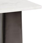 Kate and Laurel Quinley Modern Square Marble Drink Table, 10 x 10 x 22, White Marble and Gray Gunmetal, Contemporary Marble Pedestal Table for Use as Living Room Plant Stand or Bedroom Mini Table