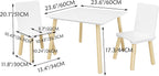 ALEVINE 3 Piece Square Back Kids Table Set | Kids wooden table and chair set with animal-themed chairs, designed for play, learning, crafts, and activities.