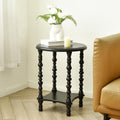 2-Tier End Table, Small Night Stand, Side Table, Bedside Table with Storage Shelf, Coffee Tables for Small Spaces, Bedroom, Living Room (Black)