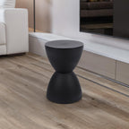 Hourglass Shaped Stool, Modern Side Table Round End Table Stool Attracting Attention Shoe Changing Home Use 43x30cm (Black)
