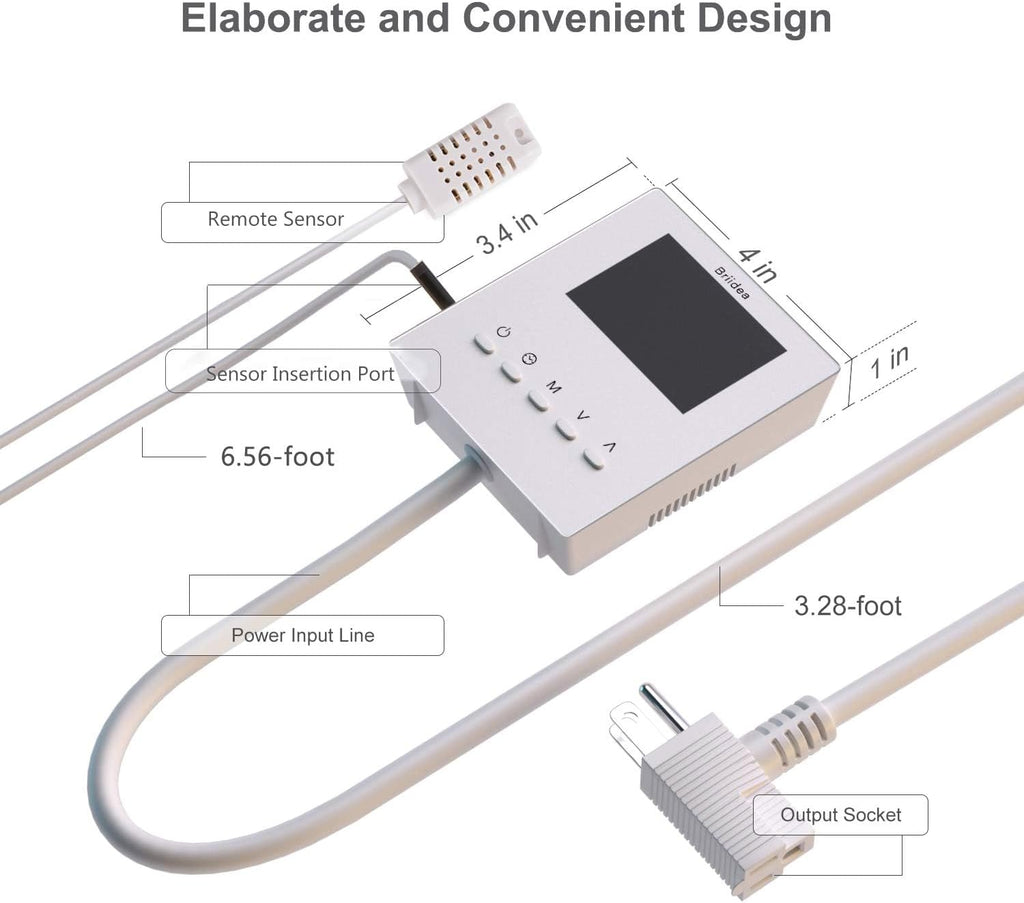 Briidea CO2 Controller and Monitor, Day and Night Programmable CO2 Controller with Remote Sensor for Greenhouses