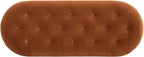 Jennifer Taylor Home 48.5" Oval Tufted Bullion Fringe Storage Bench, Burnt Orange Performance Velvet