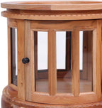Solid Mahogany Wood Vitrine Cabinet with Glass Display 19.7x19.7x29.9 Inches for Living Room Bedroom and Entryway