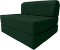D&D Futon Furniture Sleeper Chair Folding Foam Bed, Portable Studio Guest Sofa Beds 6 x 36 x 70 Hunter Green