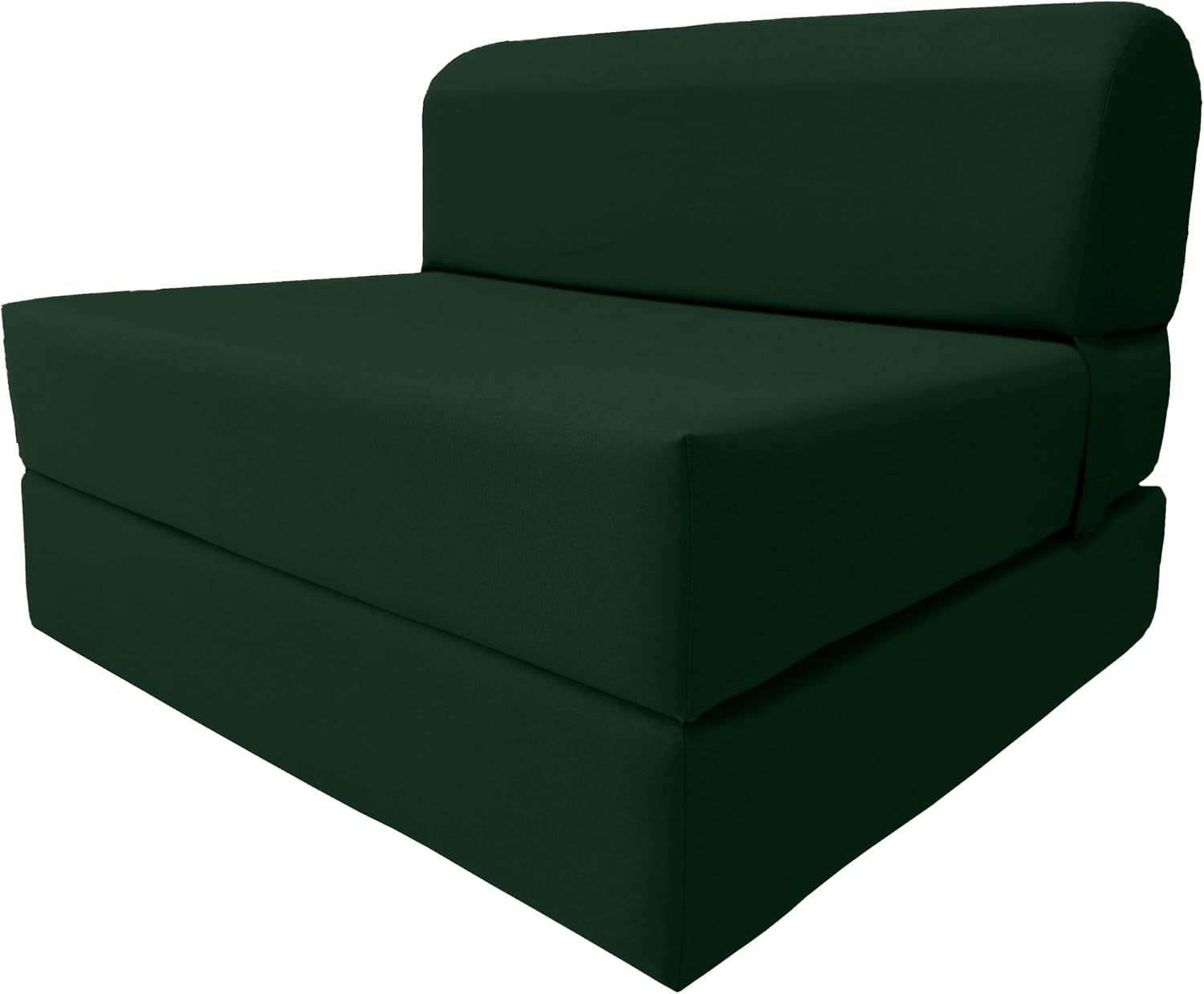 D&D Futon Furniture Sleeper Chair Folding Foam Bed, Portable Studio Guest Sofa Beds 6 x 36 x 70 Hunter Green