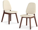 GOFLAME Upholstered Dining Chairs Set of 2, Mid-Century Modern Kitchen Chairs with Padded Seat, Ergonomic Curved Backrest, Rubber Wood Legs, Accent Side Chairs for Dining Room, Living Room, Study