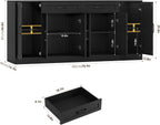 BOTLOG 71” Large Buffet Cabinet with Storage, Sideboard Buffet Cabinet with Adjustable Shelves and 6 Soft-Close Doors, Wood Coffee Bar Console Table for Kitchen, Dining Room, Black