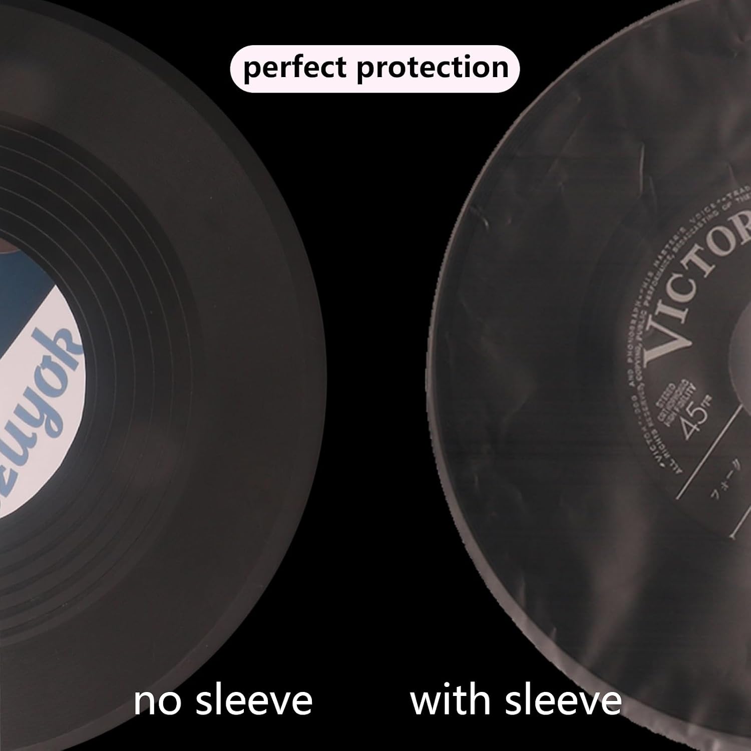 100PCS LP 12 Inch Vinyl Record Inner Sleeves Anti Static Round Bottom Protective Sleeves for Vinyl Record Album Storage(12inch, 100pcs)