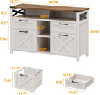 Halitaa Filing Organization Storage Cabinets 4 Drawer with Adjustable Shelf, Lateral Filing Cabinet with Open Storage Shelf for Home Office, Farmhouse File Cabinets for Hanging Files Letter/A4.White