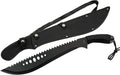 Szco Supplies 21” Full-Tang Curved Sawback Machete with Cord-Wrapped Handle, 420 Stainless Steel Blade, and Nylon Sheath for Camping, Hiking, and Survival