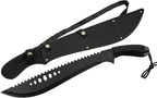 Szco Supplies 21” Full-Tang Curved Sawback Machete with Cord-Wrapped Handle, 420 Stainless Steel Blade, and Nylon Sheath for Camping, Hiking, and Survival