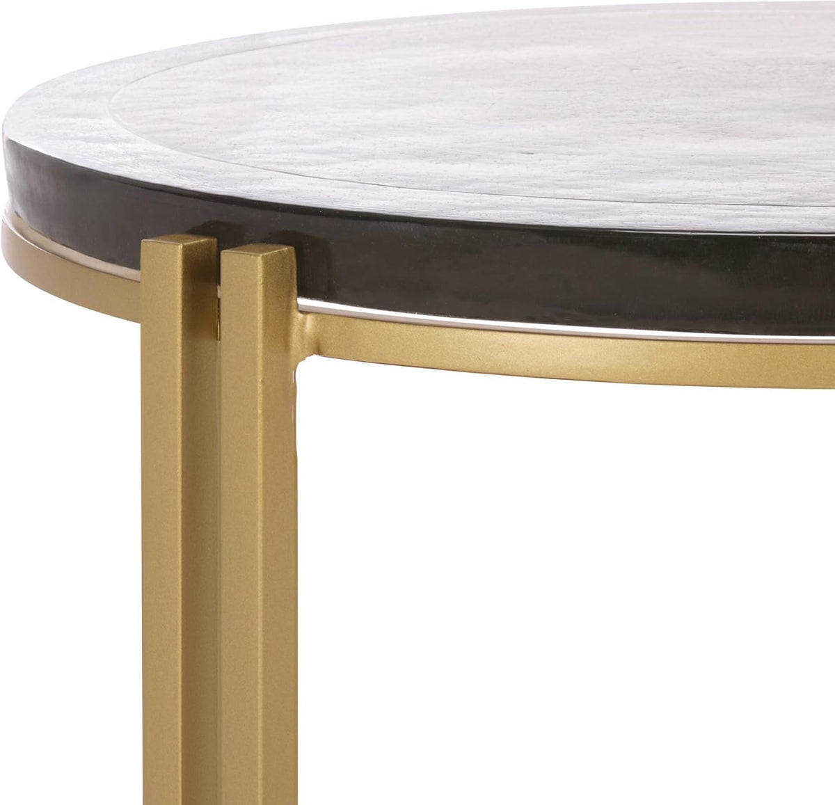 SAFAVIEH Couture Collection - Levitt Cast Glass Top Accent Table, Sculptural Modern Side Table, Brass Finish Base, Fully Assembled (SFV7916A)