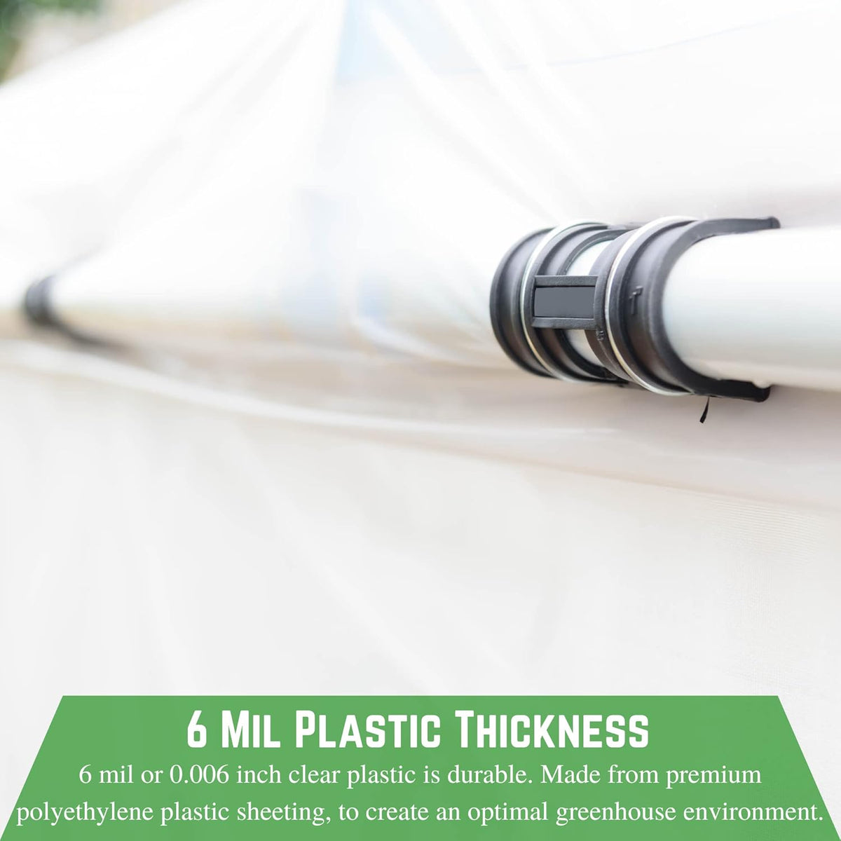 Farm Plastic Supply - Clear Greenhouse Plastic Sheeting - 6 mil - (15' x 60') - 4 Year UV Resistant Polyethylene Greenhouse Film, Hoop House Green House Cover for Gardening, Farming, Agriculture