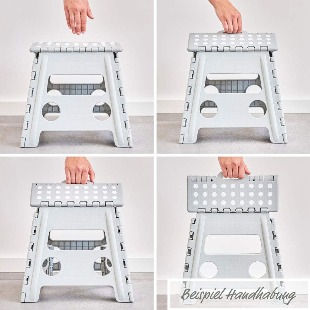 Zeller Present - Schöner Leben. Praktisch WOHNEN. Zeller 13036 Premium Klapphocker faltbar, Kunststoff, grau, TÜV geprüft, belastbar bis 150 kg, ca. 38,5 x 31,5 x 39 cm, Plastik, groß