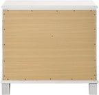 Pearl White 2-Drawer Nightstand with Acrylic Crystal Legs,for Small Spaces
