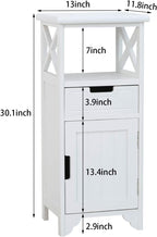 30" High Fully Assembled Nightstand with Drawer and Doors,Solid Wood,White | 30Inch Height Pre-Assembled Side End Table, No Assembly Bathroom Cabinet, Open Shelf, Slim Floor Standing Storage Cabinet