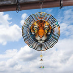 Metal Tiger Wind Spinner Gift for Boy Girl Kids Colorful Tiger Hanging Wind Spinner for Outdoor Garden Decor Animal Wind Sculptures for IndoorOutside Lawn Yard