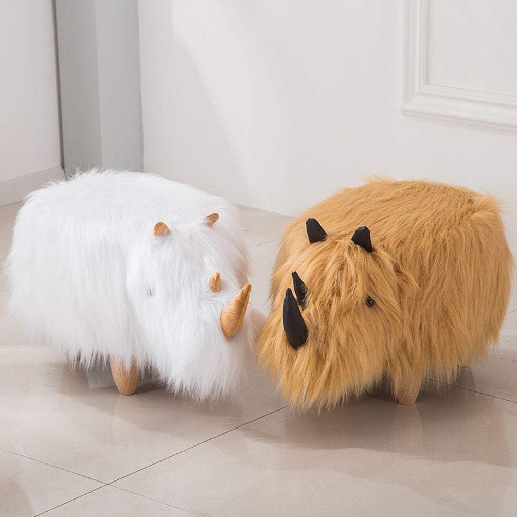 Precioso puf con Forma de Animal de Lovely Simplicity, reposapiés acolchado con cojín de rinoceronte de dibujos animados, Ideal para niños o adultos, con aspecto de Felpa, tamaño: 71 * 35 *