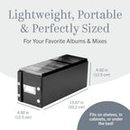 Snap-N-Store CD Storage Box - 4 Pack - Durable 5.1 x 5.1 x 13.2 Inch Disc Holders with Lids to Store up to 52 CDs - Black
