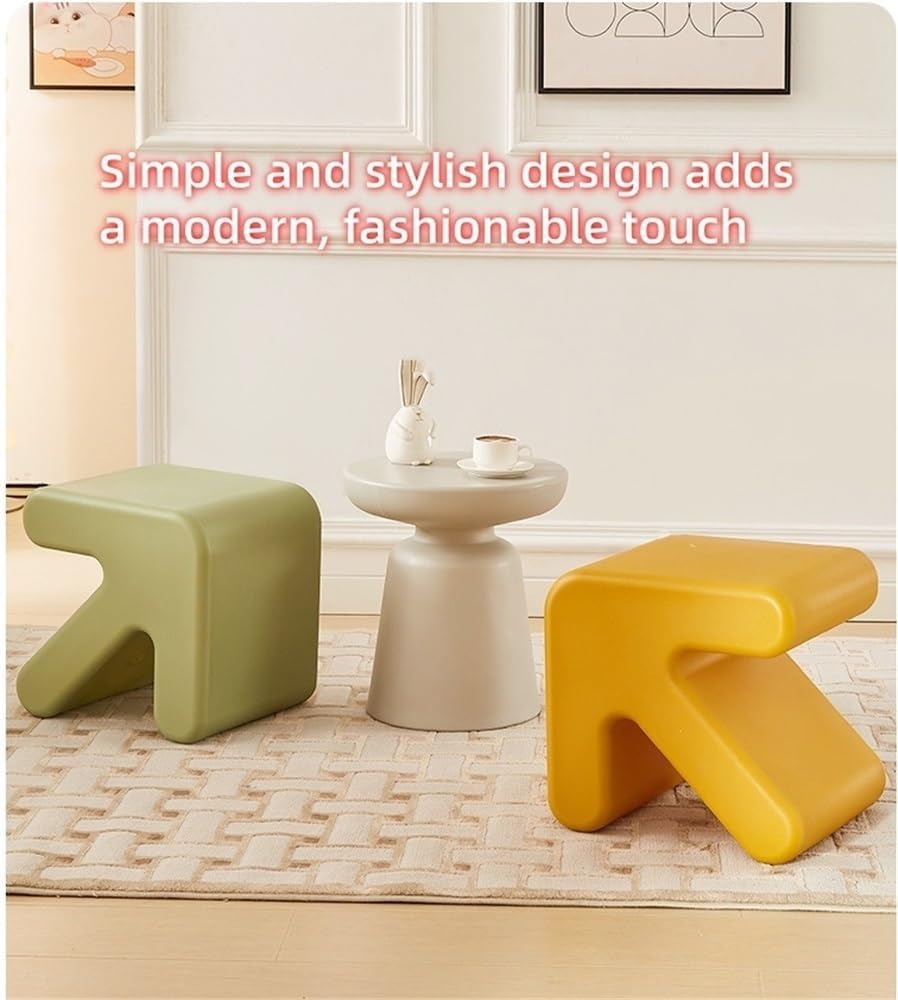Modern PE Sofa Side Table, End Table, Bedside Table, Magazine Rack, Versatile Cube Ottoman, for Bedroom, Living Room, Balcony(Orange)