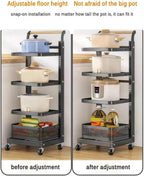 Kitchen Pan Storage Rack with 3 Pan Stands 2 Boards and 1 Basket Cupboard nizer for Hot Saucepans