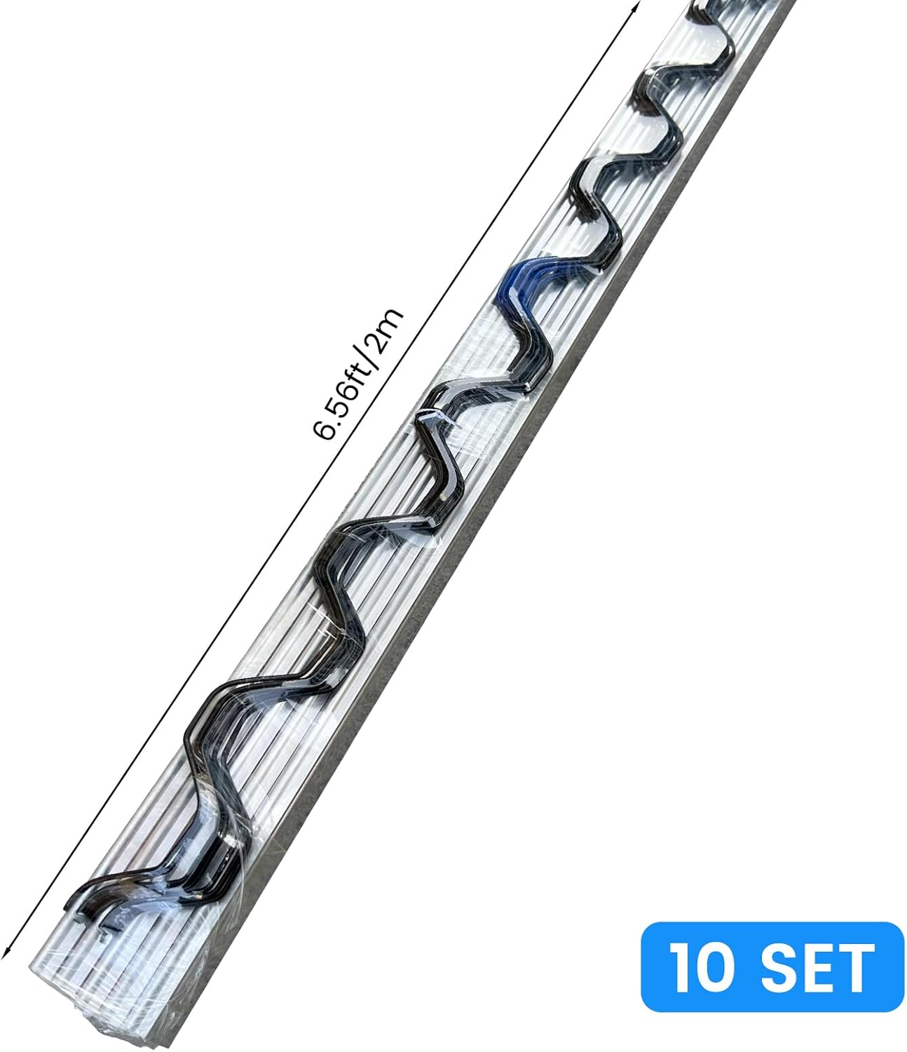 20 Set Greenhouse Lock Channel and Spring Wire,1MM Thick Aluminum Alloy Lock Channel and PVC Coated Spring Wires for Fixing Greenhouse Plastic Cover and Shade Cloth,6.6 FT,20 Set, LC20
